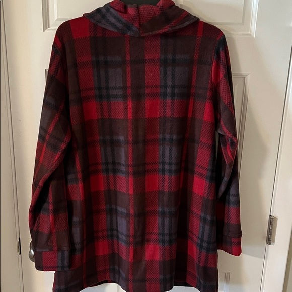 Cuddl Duds Red and Black Plaid Teddy Jacket Size Large - Picture 5 of 6